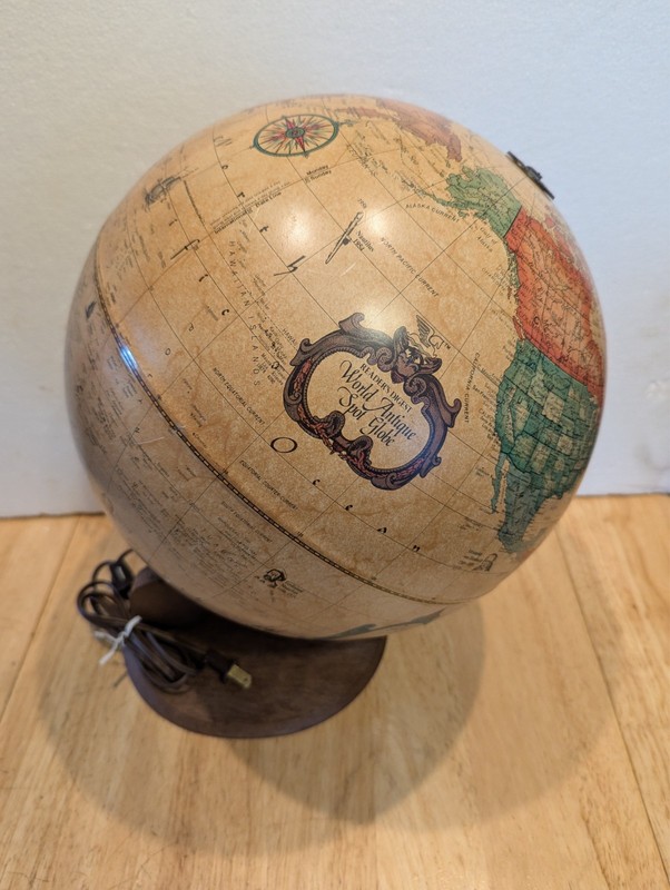 Vintage 1980s Scan-Globe A/S Denmark Lighted Spot Globe-Discoverer Lights