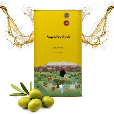 Extra Virgin Olive Oil Tin, Great Taste Cold Pressed EVOO, Fruity Flavor, Pol...