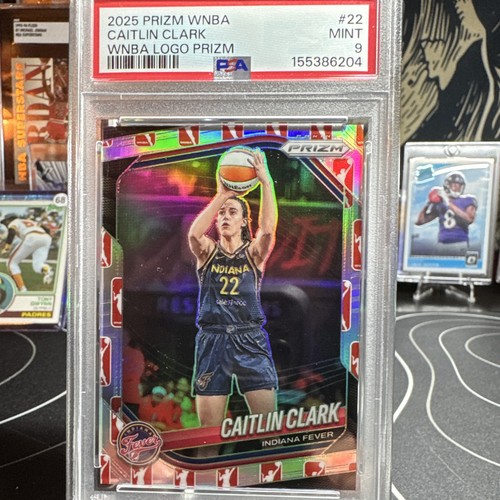 Panini 2025 Prizm WNBA Caitlin Clark WNBA Logo Prizm #22 PSA 9 Fever