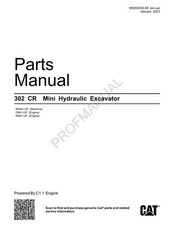 Caterpillar Cat 302 CR Mini Hydraulic Excavator Parts Catalog Manual