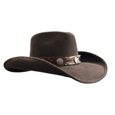 Bullhide Get Along Wool Felt Cowboy Hat Womens Size M Western Beaded Band