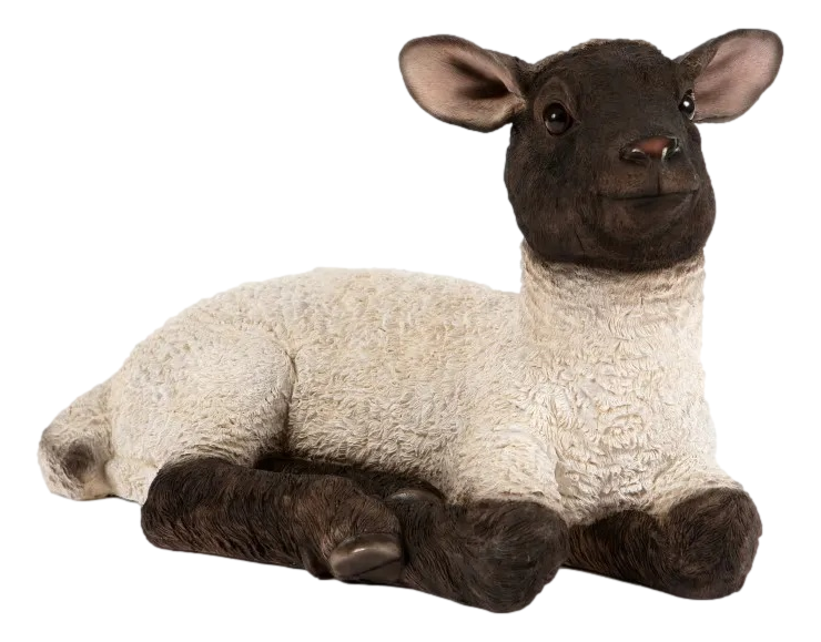 Suffolk Lamb Ornament Laying Resin Statue Garden Creations Home Decor Figurine
