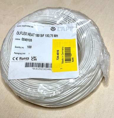 Lapp ÖLFLEX HEAT weiß 0,75 mm² Anschlussleitung, 18 AWG, 19/0,25 mm 100 m Silikon