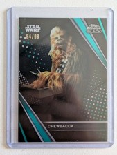 Topps Chrome Black Star Wars 2023 Chewbacca /199 Aqua Parallel Wookie Rebellion