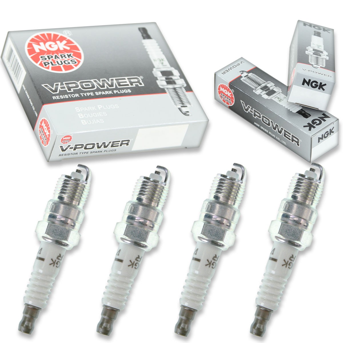 4 pcs NGK V-Power Spark Plugs for 1983-1984 GMC S15 Jimmy 2.0L L4 - Engine su