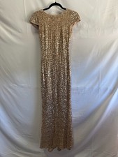 Badgley Mischka Blush Sequin Award Winner Gown Size 4 with missing sequins