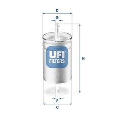 ORIGINAL® Ufi Kraftstofffilter für Opel CORSA B ASTRA F CC ASTRA F Caravan