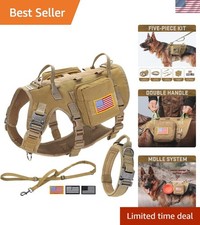 Ultimate Tactical Dog Harness  Leash Set for Large Breeds, Adjustable Fit