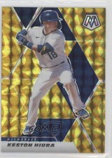 2021 Panini Mosaic Reactive Yellow Mosaic Prizm Keston Hiura #43 8em
