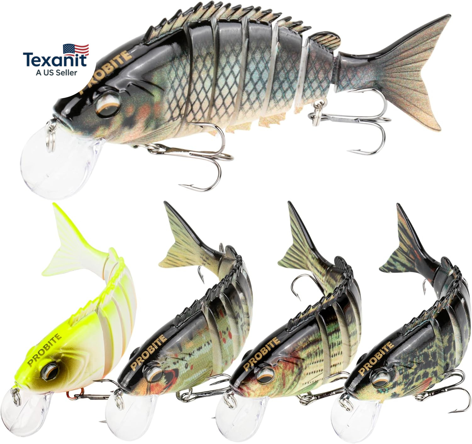 5PCS Lifelike Fishing Lures – Multi-Jointed Swimbait for Bass, Trout, Crappie, W - Image 9