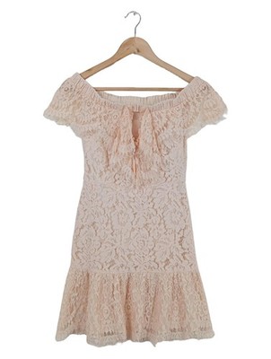 ENDLESS ROSE Spitzenkleid Damen Kleid Gr. DE 36 creme Casual-Look