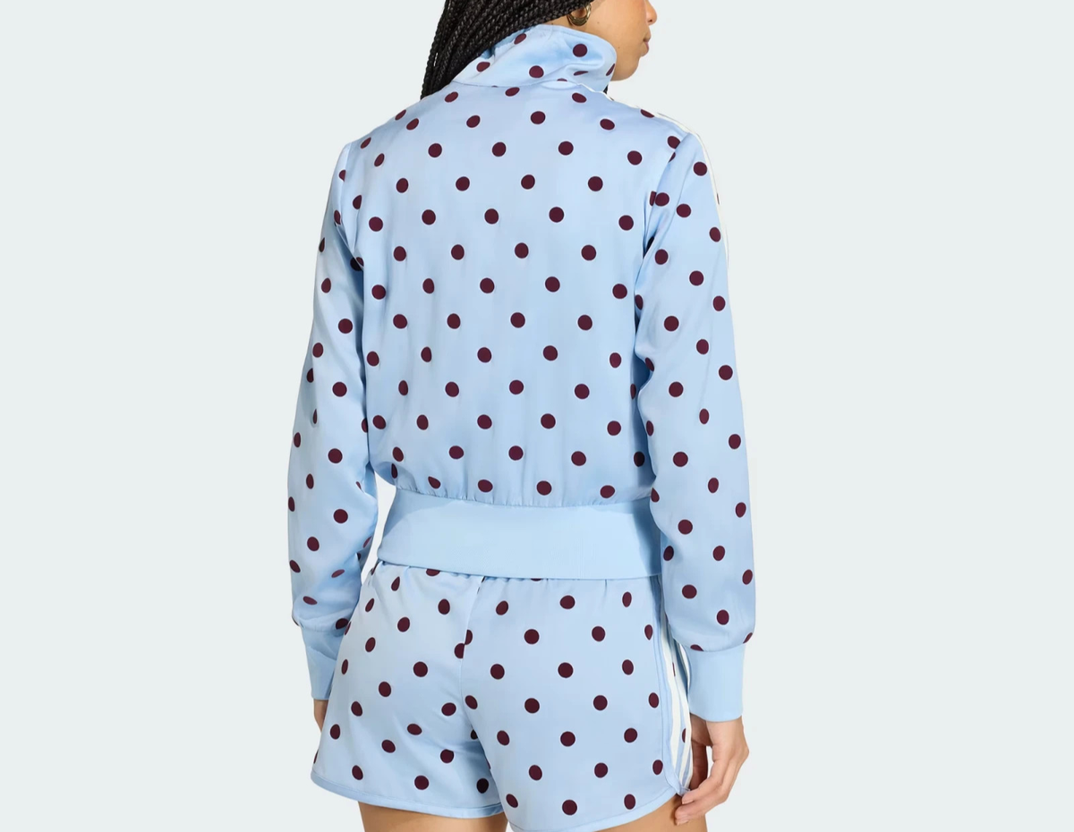adidas Women's Originals Modern SATIN POLKA DOTS TT Track Top Blue