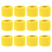 Sportliche Handgelenkbandagen 8x5cm,12er Pack Baumwoll-Frottee-Schweißband,Gelb