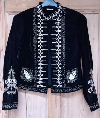 Monsoon Embroidered Velvet  Jacket  Black  Size UK  12