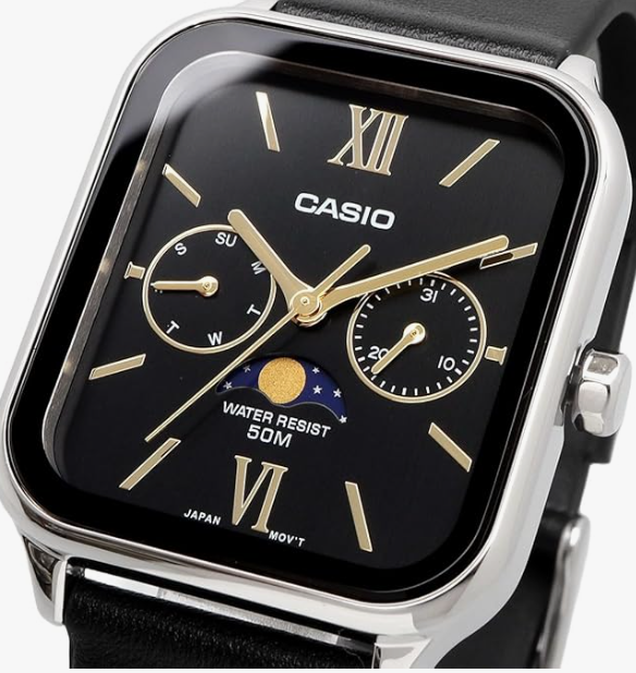Casio MTP-M305L-1A2 Classic Vintage Moon Phase Couple Watch