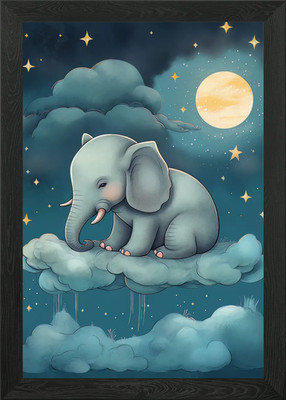 Baby Elefant schläft gerahmtes Wandbild Poster Leinwanddruck Bild
