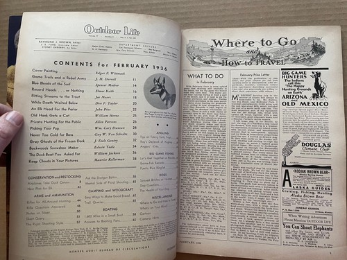 Vintage OUTDOOR LIFE Magazine w/ Sleeve February 1936 Edgar Wittmack Illustrated - Picture 5 of 17