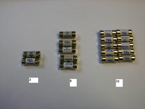 2, 5 or 10 x 15 Amp Consumer Unit Fuses BS1361 Immersion Heaters Dishwahser