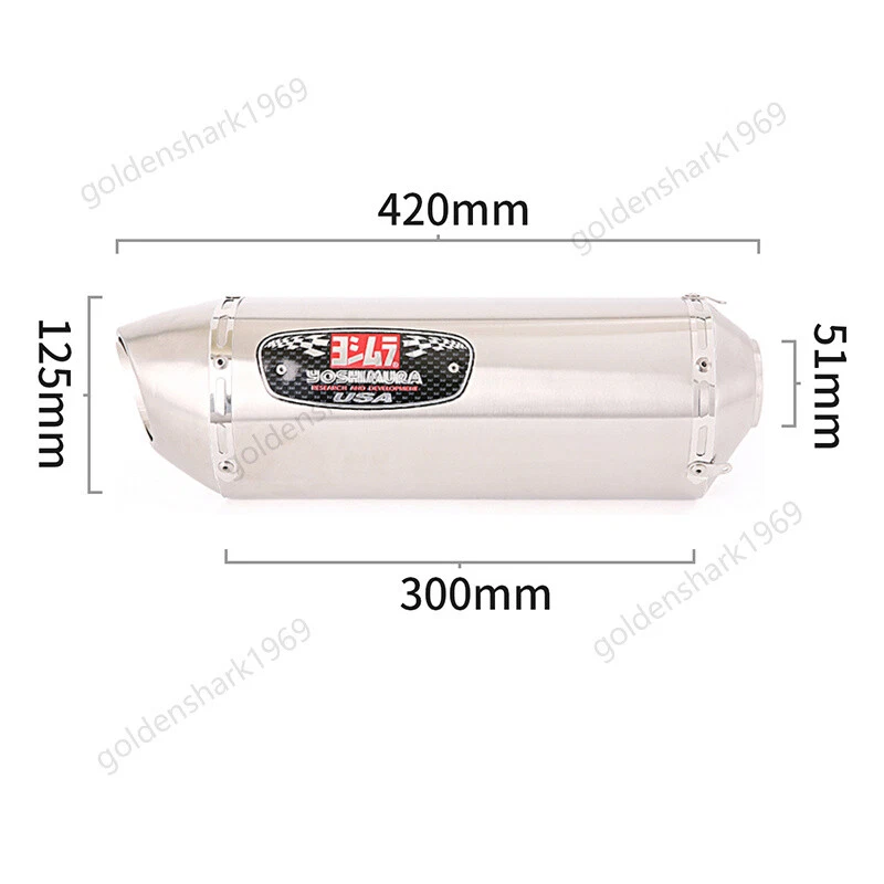 Punta de escape silenciador 51 mm deslizable tubo medio para Suzuki GSXR 600 750 2008 2009 2010 Foto 3 de 4
