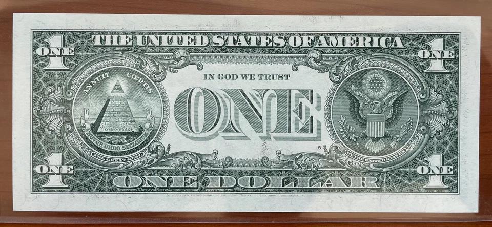 FR 1927 $1 2001 "SERIAL # SOLID 6's - 4" FEDERAL RESERVE NOTE RAW GEM - Image 2 of 3