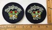 Lot Of 2 Rainforest Cafe Restaurant Iron On Patch Tree Frog Logo Disney Animal