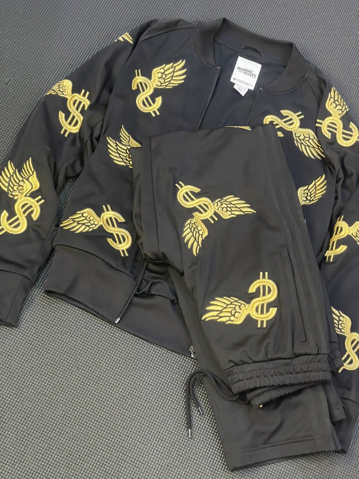 Adidas JEREMY SCOTT Dollar Tracksuit Jacket &amp; Pants set Size S | eBay