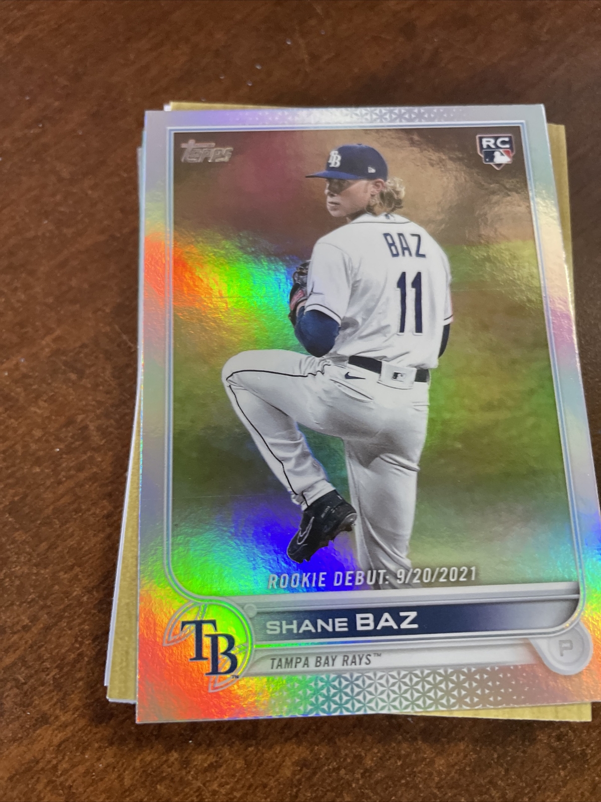 Shane Baz 2022 Topps Update Rainbow Foil RC Rookie Tampa Bay Rays #US240
