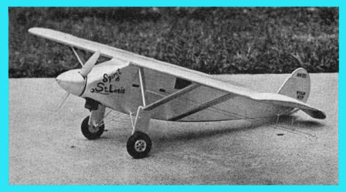 Model Airplane Plans (UC): SPIRIT OF ST LOUIS 1/12 Scale 46" for .19 Engine - Picture 2 of 2