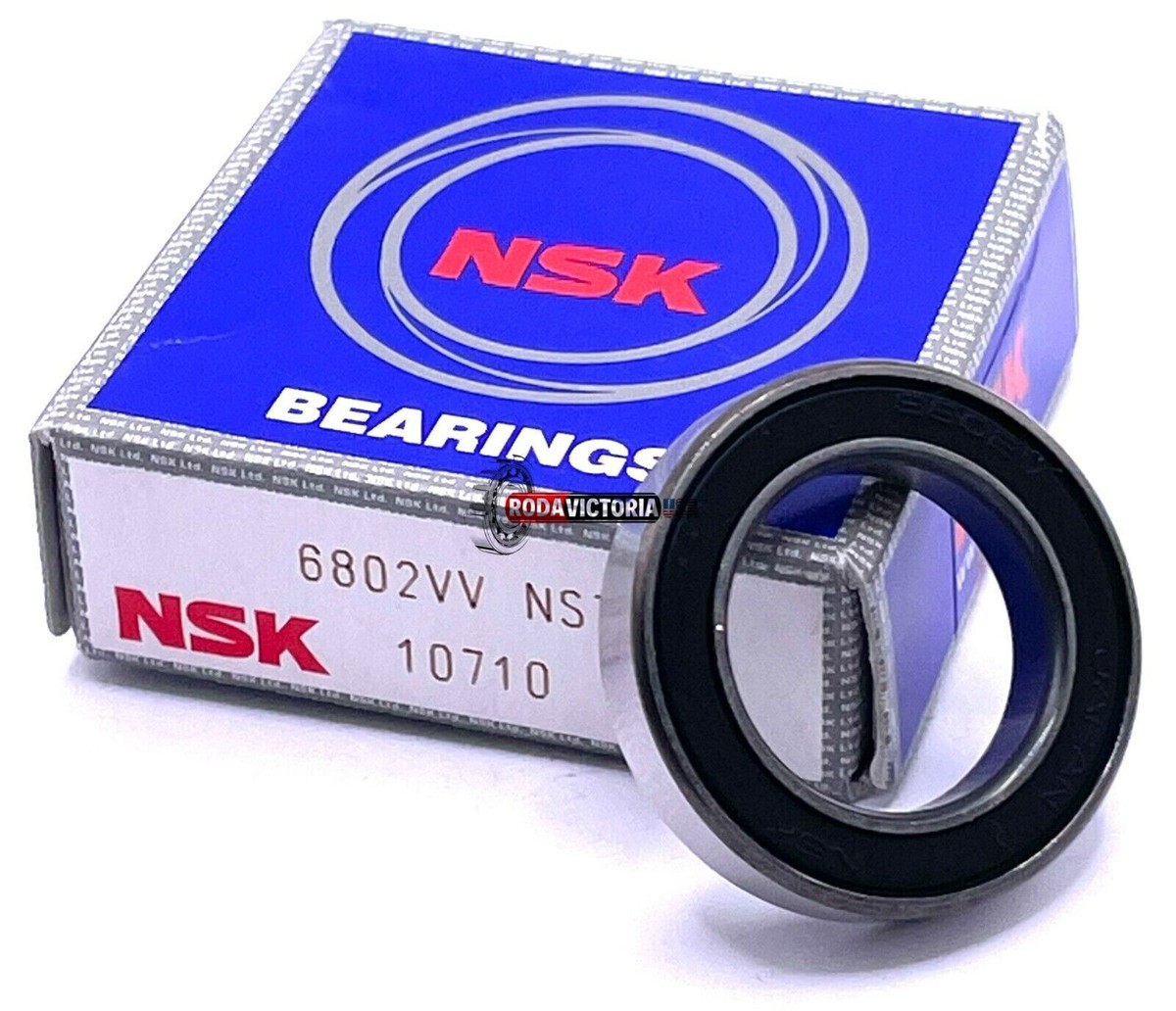 NSK Japan 6802 VV Ball Bearing, Rubber Sealed Non-Contact Seals