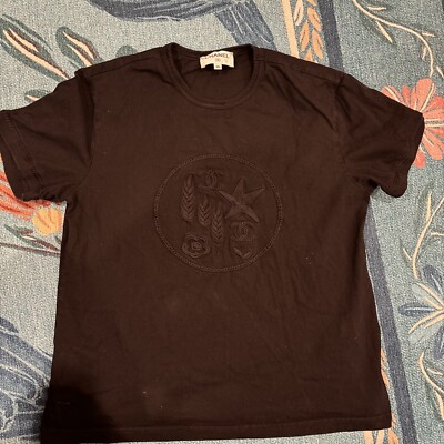 CHANEL Black CC LOGO SHORT SLEEVE  TOP 38