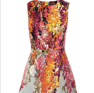 karen millen pink and orange dress Womens Karen Millen Pink Fit & Flare Dress small sleeveless pleated