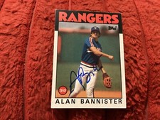 ALAN BANNISTER 1986 TOPPS  SIGNED # 784,EXC COND;TEXAS RANGERS/FREE POSTAGE!!!