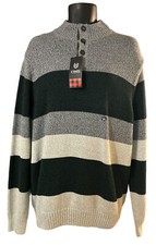 Chaps Sweater Mens Sz XL Knitted Pullover 1/4 Zip Long Sleeves Cotton New