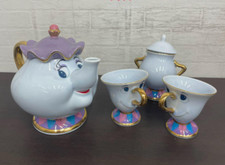 Tokyo Disney Land Beauty and The Beast Mrs. Potts Tea Pot, Chip Cup Set with box