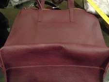 Mark and Graham plum The Daily leather tote mono JPF New wo tag