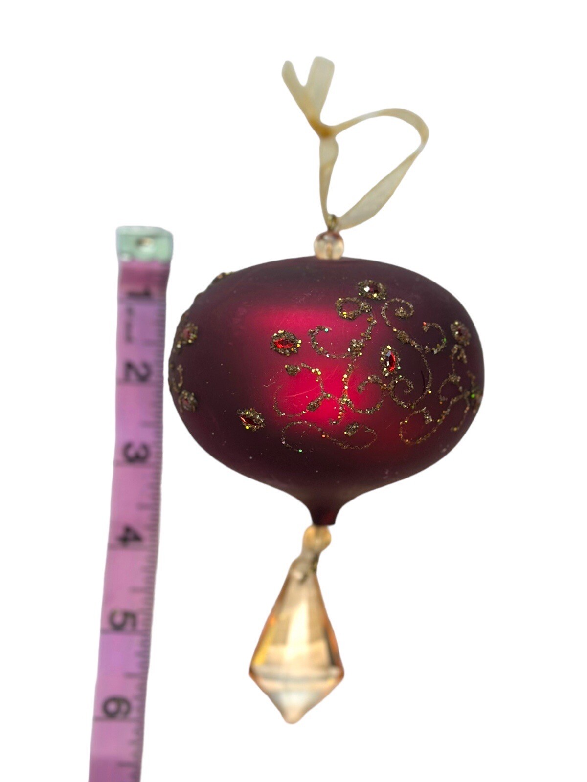 Vintage Glass Ornaments With Crystal Dangle eBay