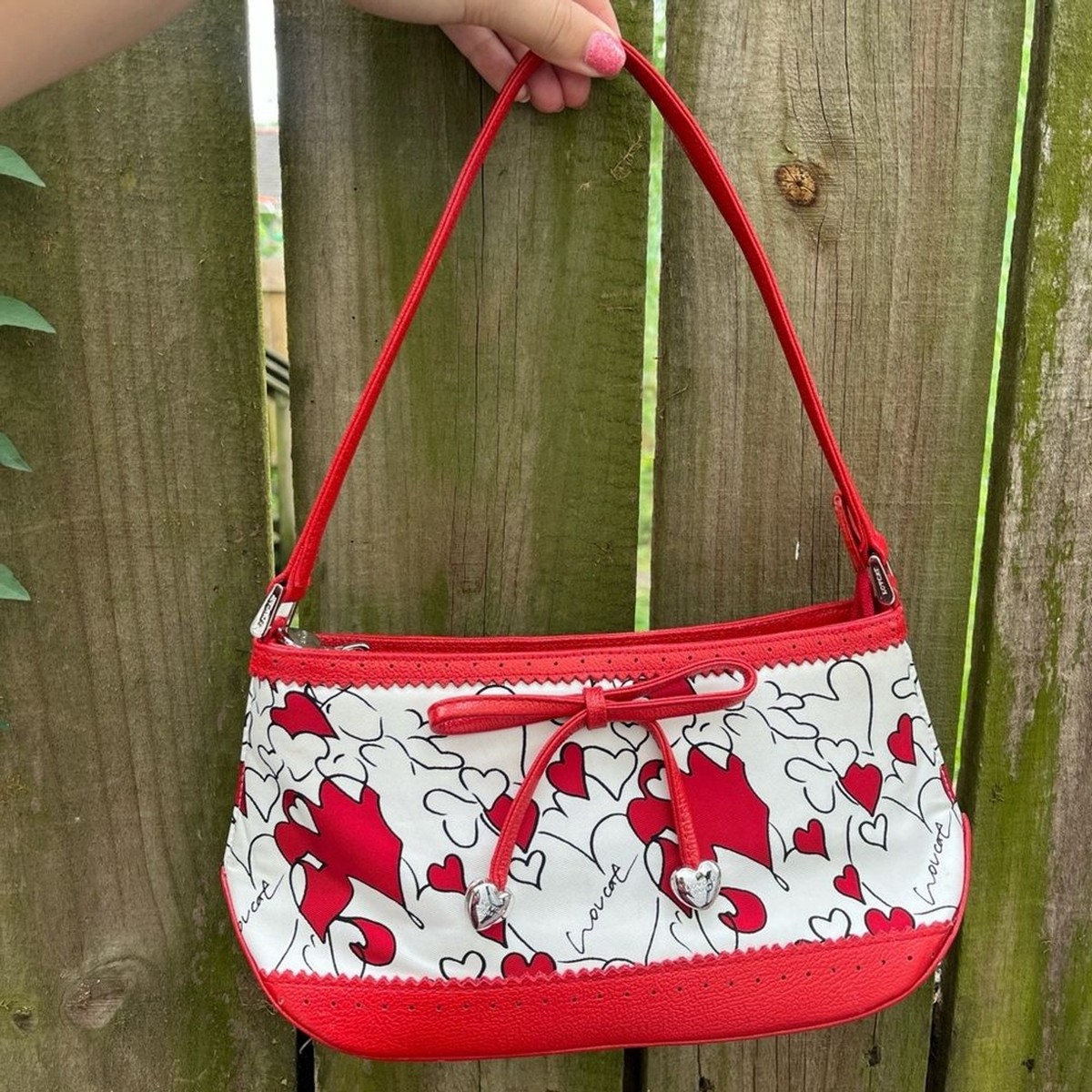 Lovecat Paris red and white heart mini bag | eBay