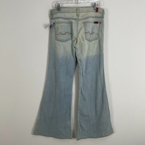 NWT 7 For All Mankind Size 29 Super Flare Leg Jeans Denim Bell Bottom Retro Y2K - Picture 4 of 10