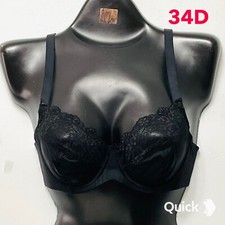 New Black Floral Lace Soft Cups Underwire Bra