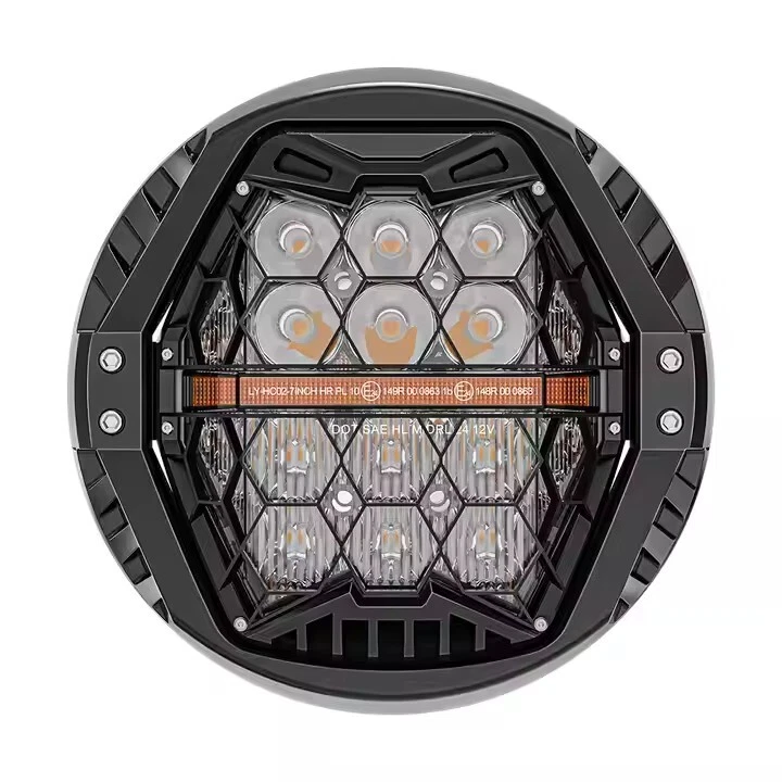Farol projetor LED de 7 polegadas com duas versões DRL para motocicleta Harley Davidson - Imagem 2 de 4