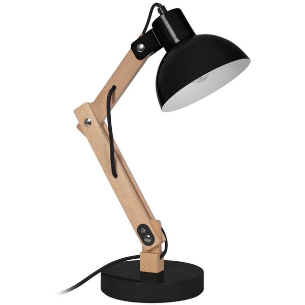Schreibtischleuchte Schreibtischlampe Tongariro Holz Schwarz E27 Max. 40W Globo-image