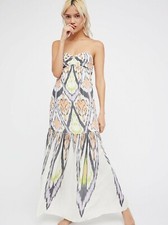 Free People Mojave Strapless Summer Maxi Dress, White, Small, RRP $128