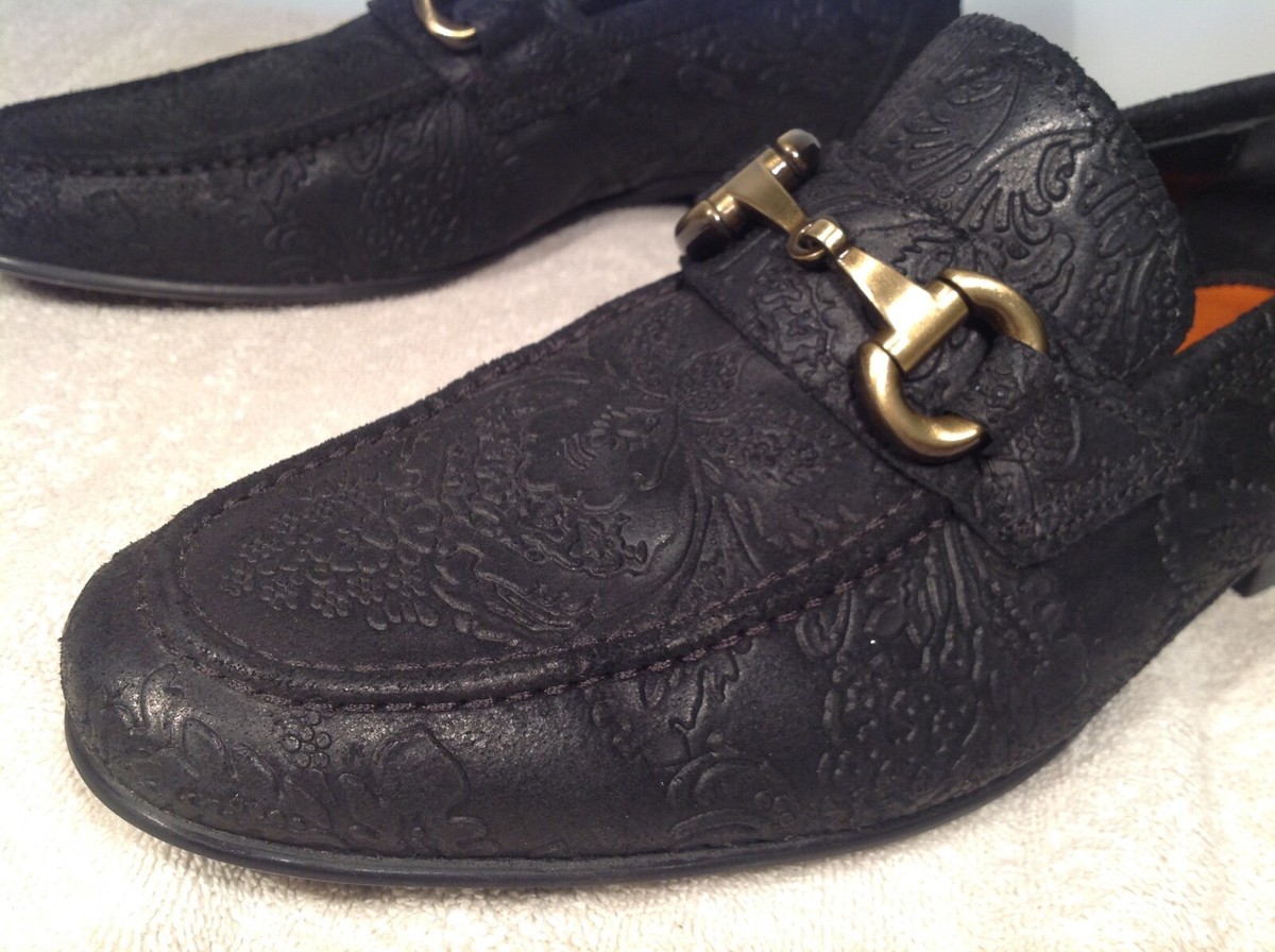 TALLIA Patritzio Brown Embossed Leather Bit Loafers Tallia NWOB black  main image 2