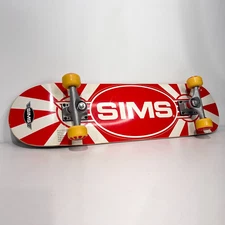 2007 Sims Skateboard Board Sidewalk Surfboard Red White CLEAN