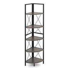 Industrial Display Rack Plant Stand Home Office 5 tier Corner Bookshelf-Oak