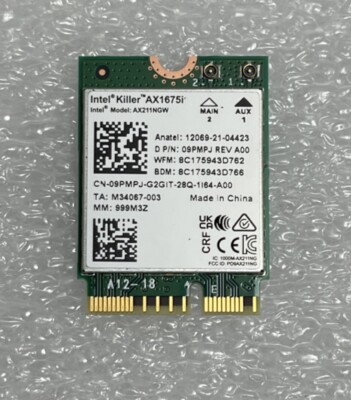 INTEL AX211NGW M.2 2230 PCI-E WIFI 6E 802.11AX BLUETOOTH 5.3 Wifi CARD 9PMPJ WS