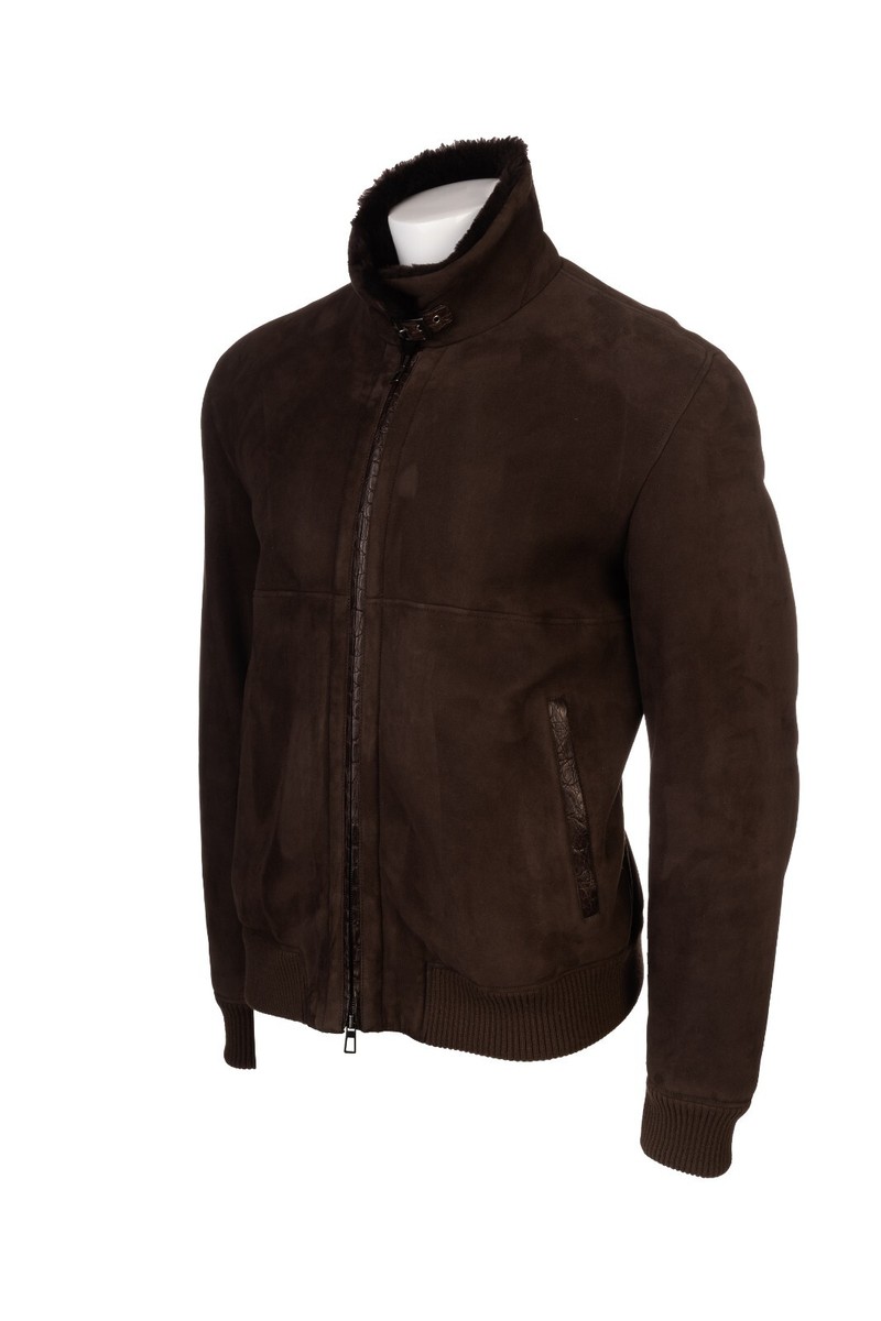 Loro Piana FAP4426H0Y8 関税送料込 LORO PIANA Shearling Dyed Lamb Fur Lined Crocodile Leather