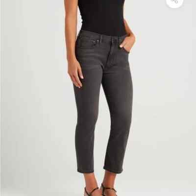 EDWIN ELIN CROP STRAIGHT JEANS Women's Size 33 KNIGHT RYDER GREY WASH