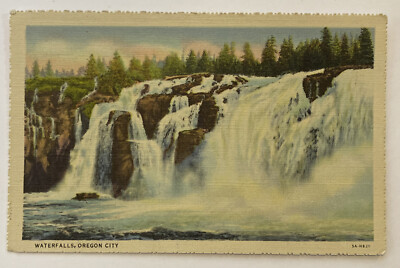 #ad Vintage Postcard Waterfalls Oregon City unused $5.99