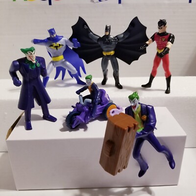 2015 6pc Batman & Robin, Joker Figures McDonald's +